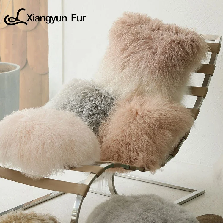 Роскошное домашнее украшение удобная подушка из натуральной мягкой овечьей шкуры тибетской овчины монгольской