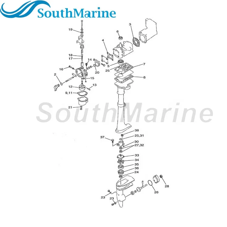 Boat Engines 6A1-14613-A0-00 Exhaust Pipe Gasket for Yamaha 2-Stroke  2HP Outboard Engine