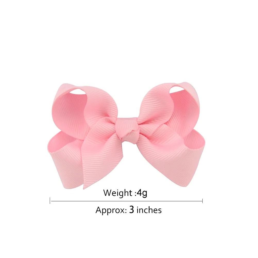 KHC013D Wholesale Popular Solid Color Satin Ribbon Flower Bow Knot Kids Hair Clips Fashion Smooth Fabric Metal Girls Hair Clips
