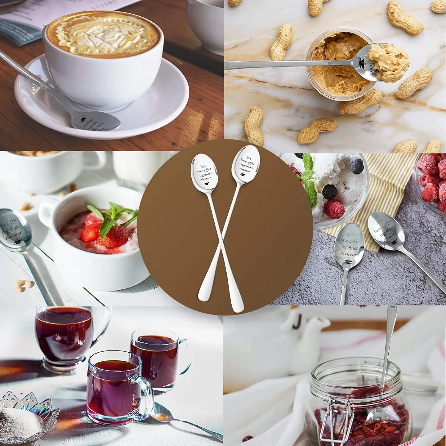 French birthday gift Presents Stainless Steel personal spoon set custom engraved dessert spoon