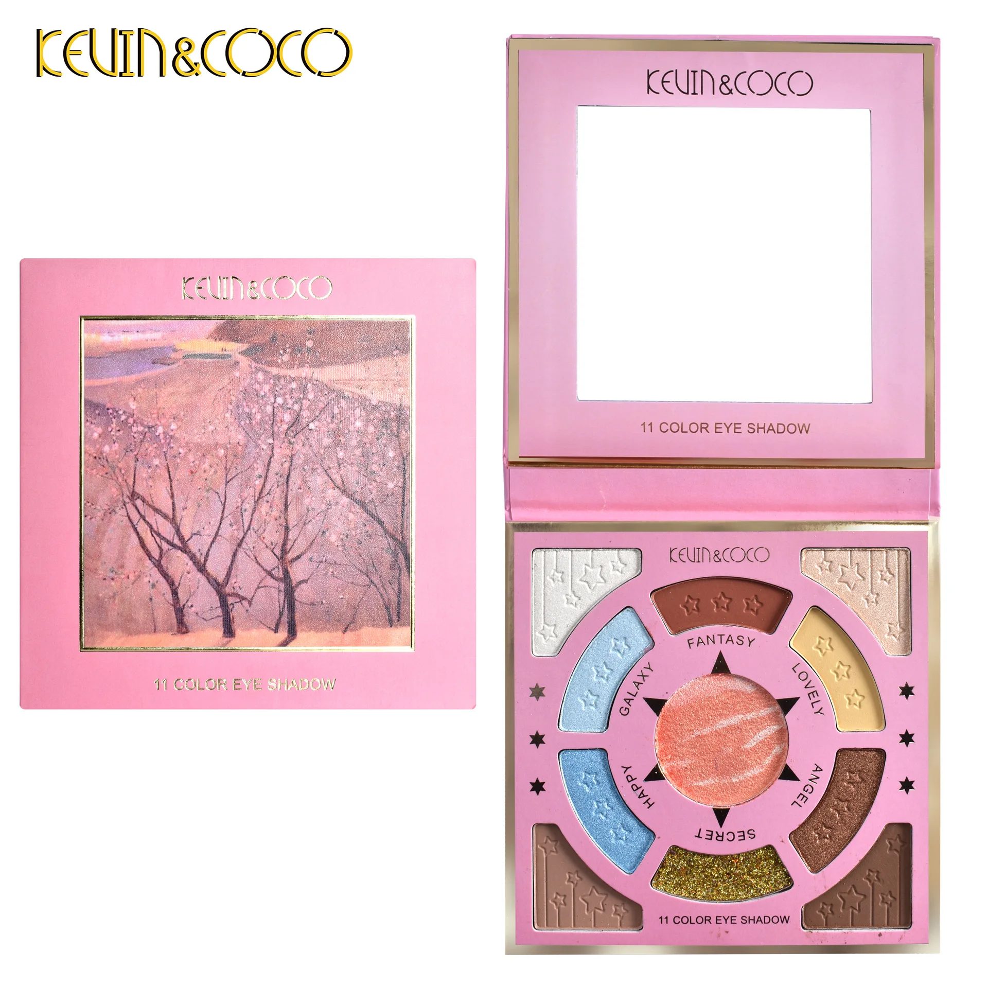 2022 new 11-color red dream pearlescent matte sequins earth color eyeshadow palette can be customized in small batches