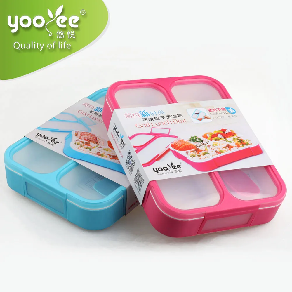 The Newest Food Grade Leakproof Divided Hard Plastic Food Storage Lunch Box for Kids