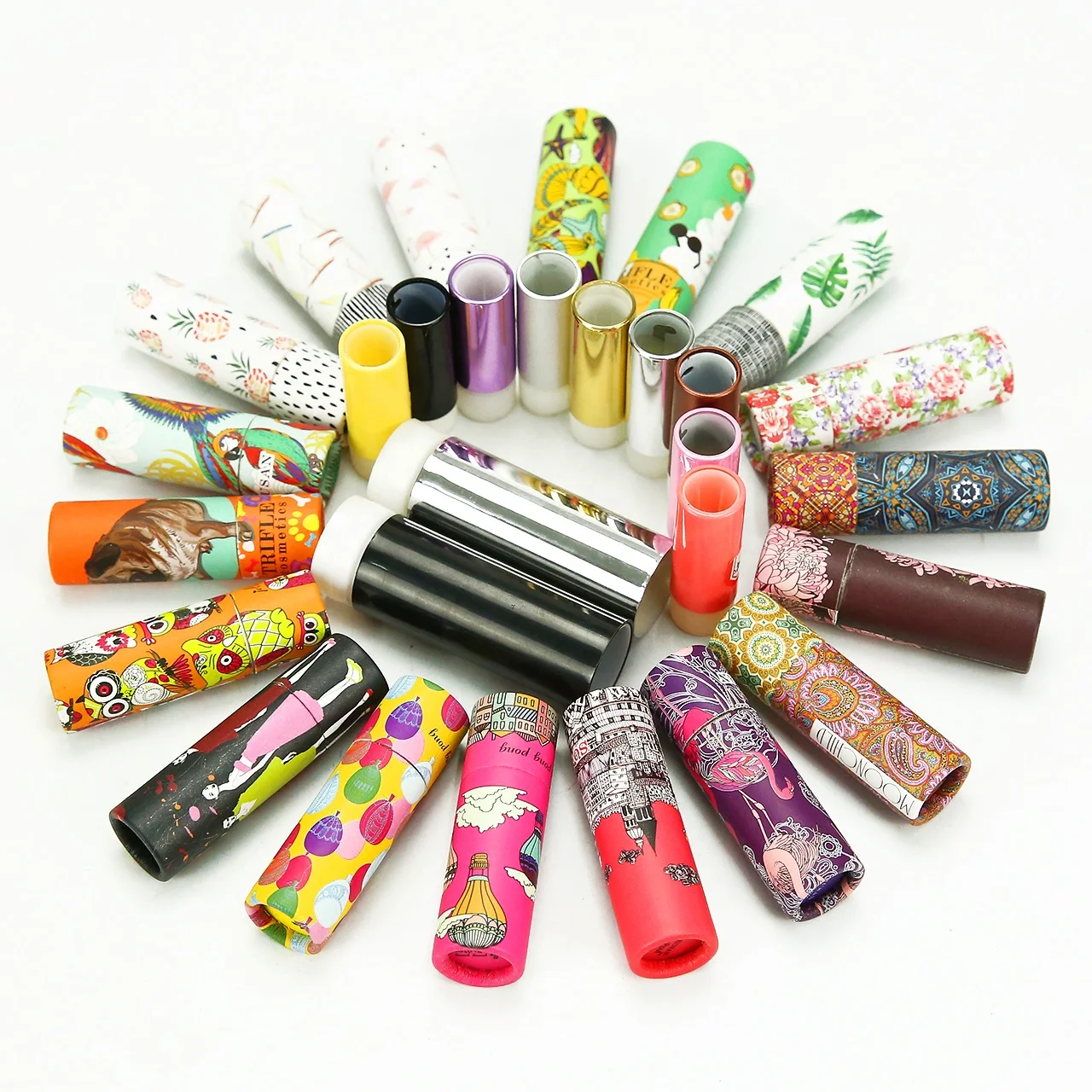 Custom Screen Printing Hand Made Empty Lipstick Packaging Tubes