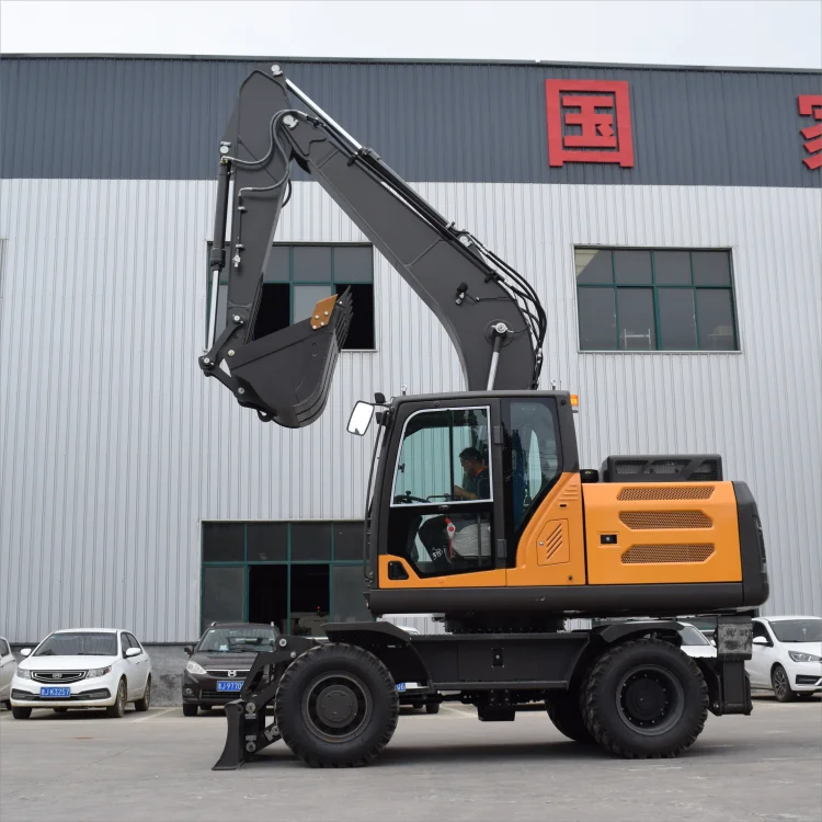 New design Hydraulic Crawler 7.5 ton Wheel Excavator Used Import Engine EPA/CE 8 9 10 ton Four-Wheel Diesel  Drive Excavator