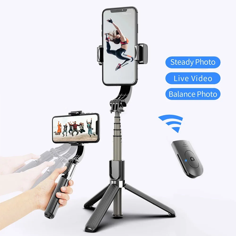 L08 gimbal Стабилизатор камеры Спорт-доказательство Gimbal камера Смарт селфи палка Складная Вращающаяся селфи-палка для gopro