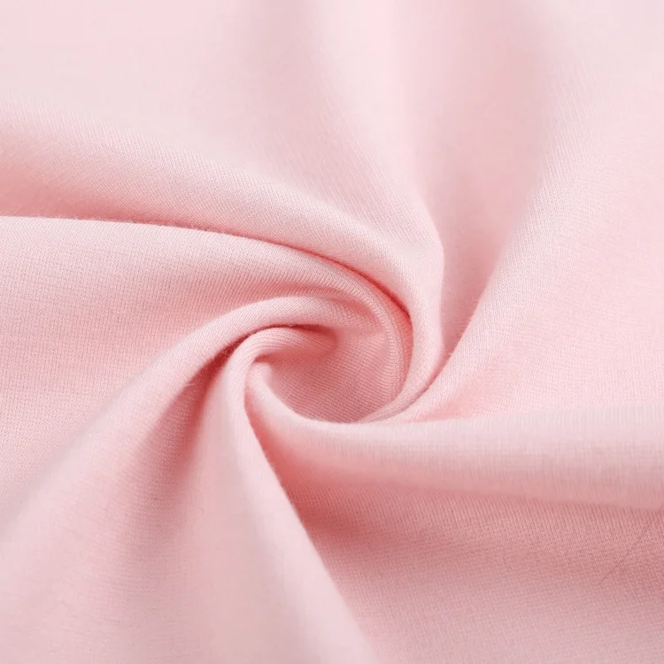 
Good service pink dyed knitting baby print quality jersey rayon nylon spandex fabric 