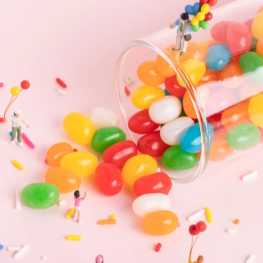 Natural color jelly bean NCNF candy halal soft beans candy sugar coated jelly candy for EURO