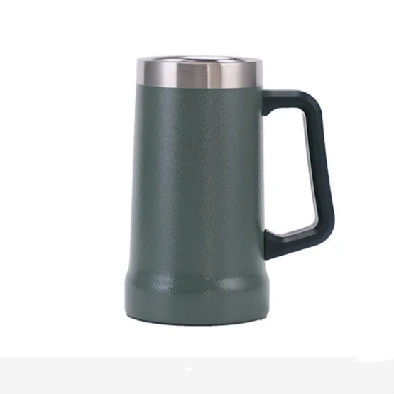 Adventure Big Hand Grip Beer tumbler  cup Stainless Steel Double Wall Tankard Beer Mug with Handle