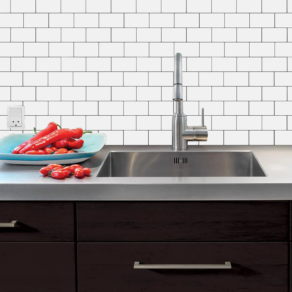 Vivid Tiles 2.5mm Thickness Peel and Stick  Backsplash Wall Sticker for Kitchen Bathroom Showroom Waterproof