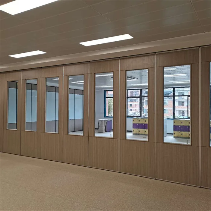 Soundproof movable partition wall  operable  wall with glass windows for school