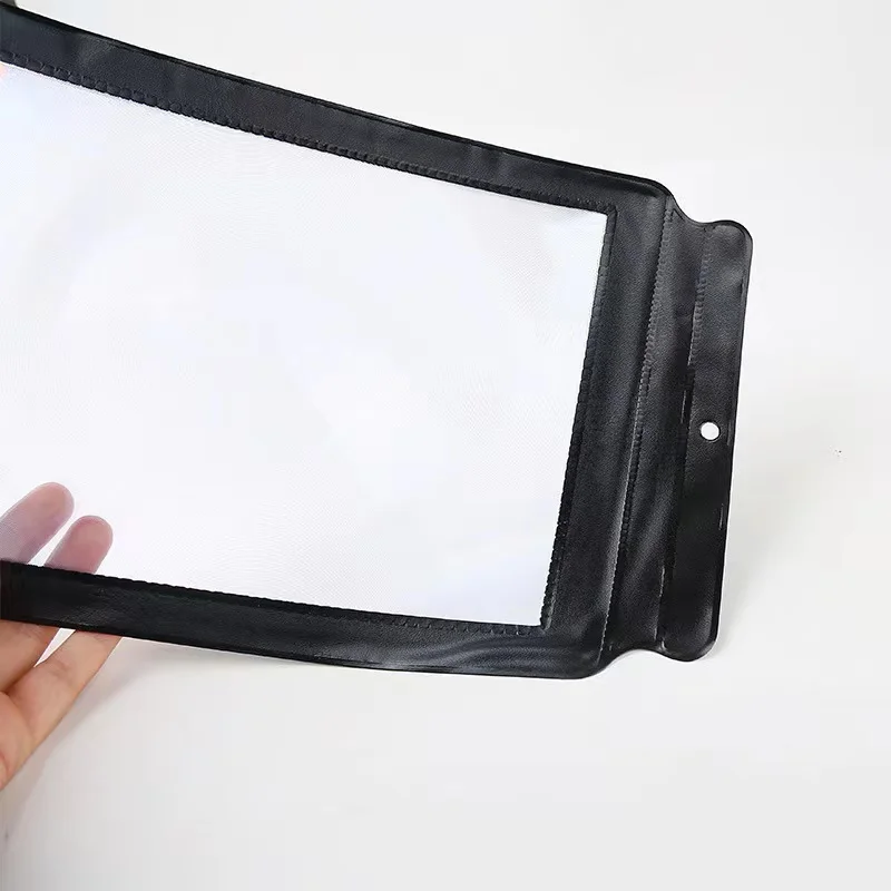 Cheap price Hand-held black bezel soft side A4 senior reading portable ultra-thin PVC Fresnel flat full-page magnifier 3x