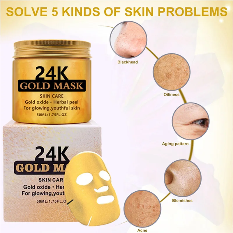 OEM Shrink Pores Moisturizing Remove Blackhead Peeling 24k Gold Facial Mask