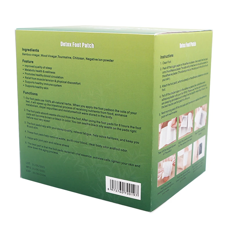 Chinese Bamboo Vinegar Sleeping Patch Detox Foot Pad Detox