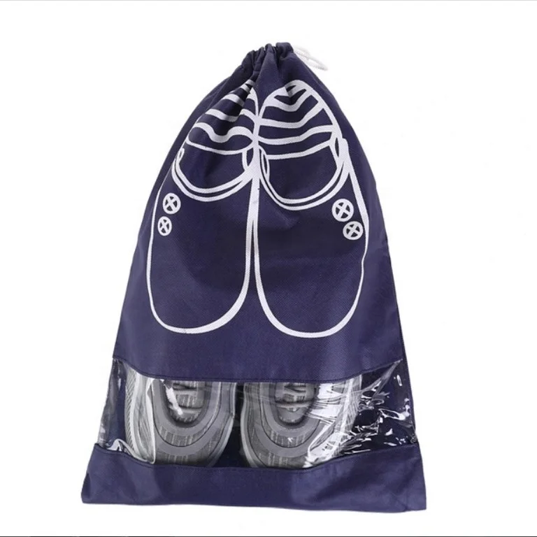 
New stylish lightweight travel drawstring shoes storage case non-woven waterproof shoes carrier bag for suitcase 