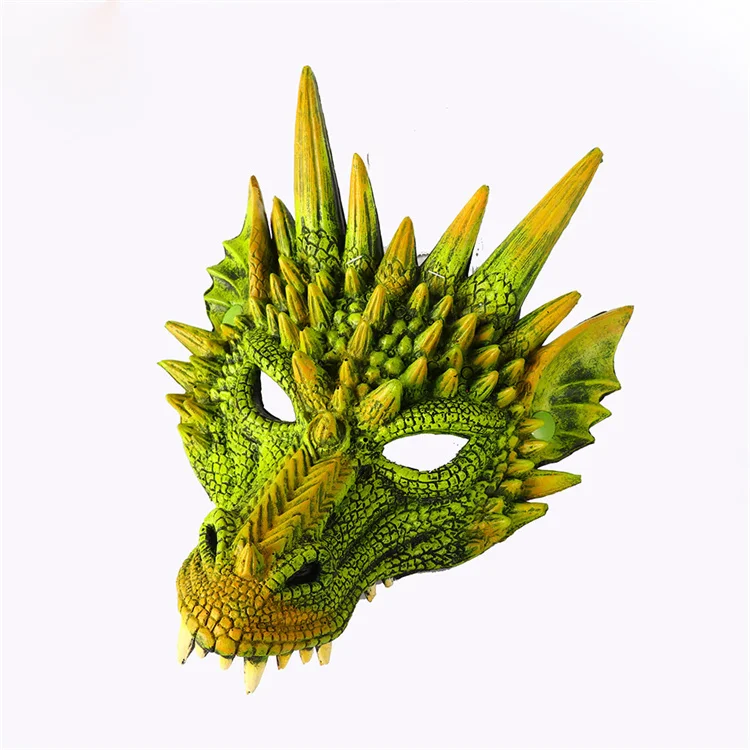 Halloween Pu Dragon Party Mask Carnival Halloween Party PU Foam 3D Animal Dragon Mask Halloween Party Decorations
