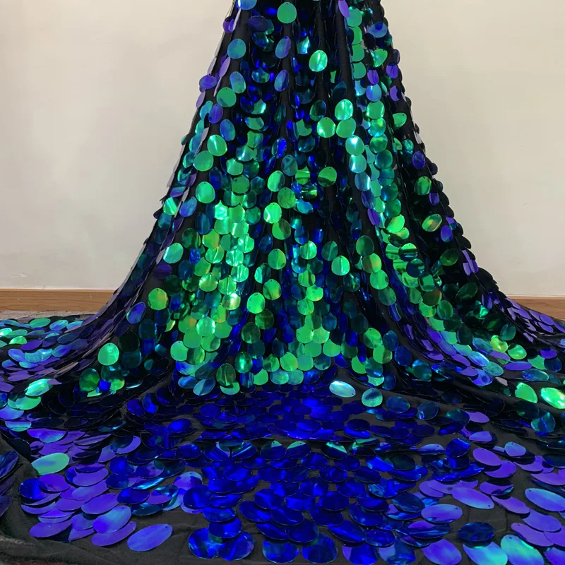 Flip Full Size Large Sequin Fabric Stage Wedding Dress Embroidered Large Sequin Factory Direct Sales camo printed sequin fabric