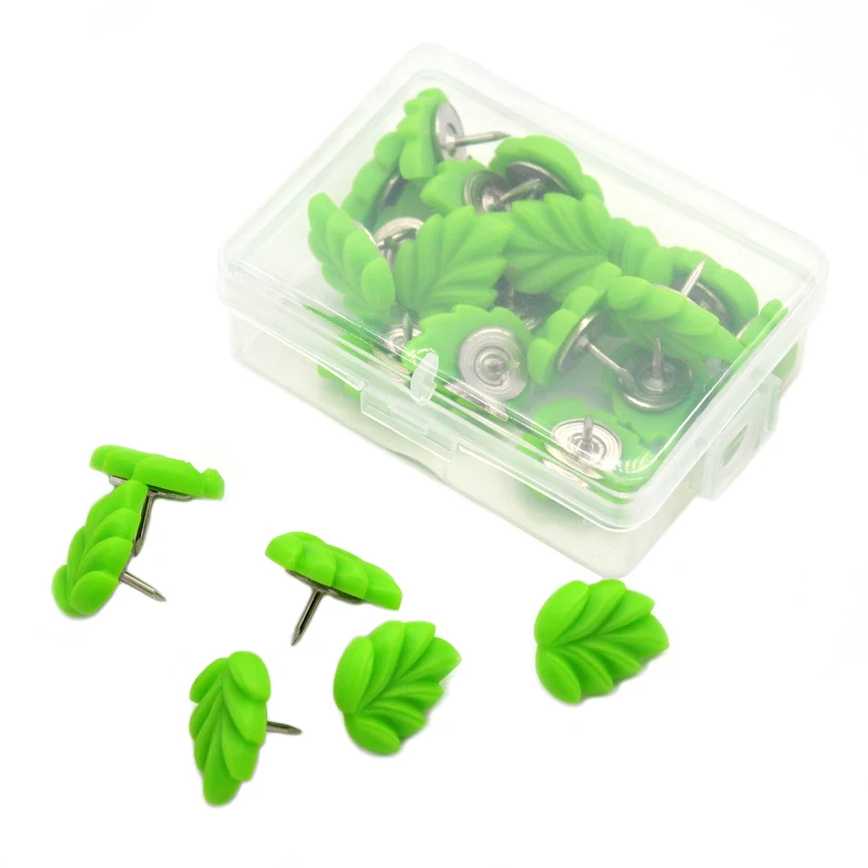 20PCS Leaf Shape Quality Colored Push Pins  CuteThumbtacks Office School Custom DIY Push Pins