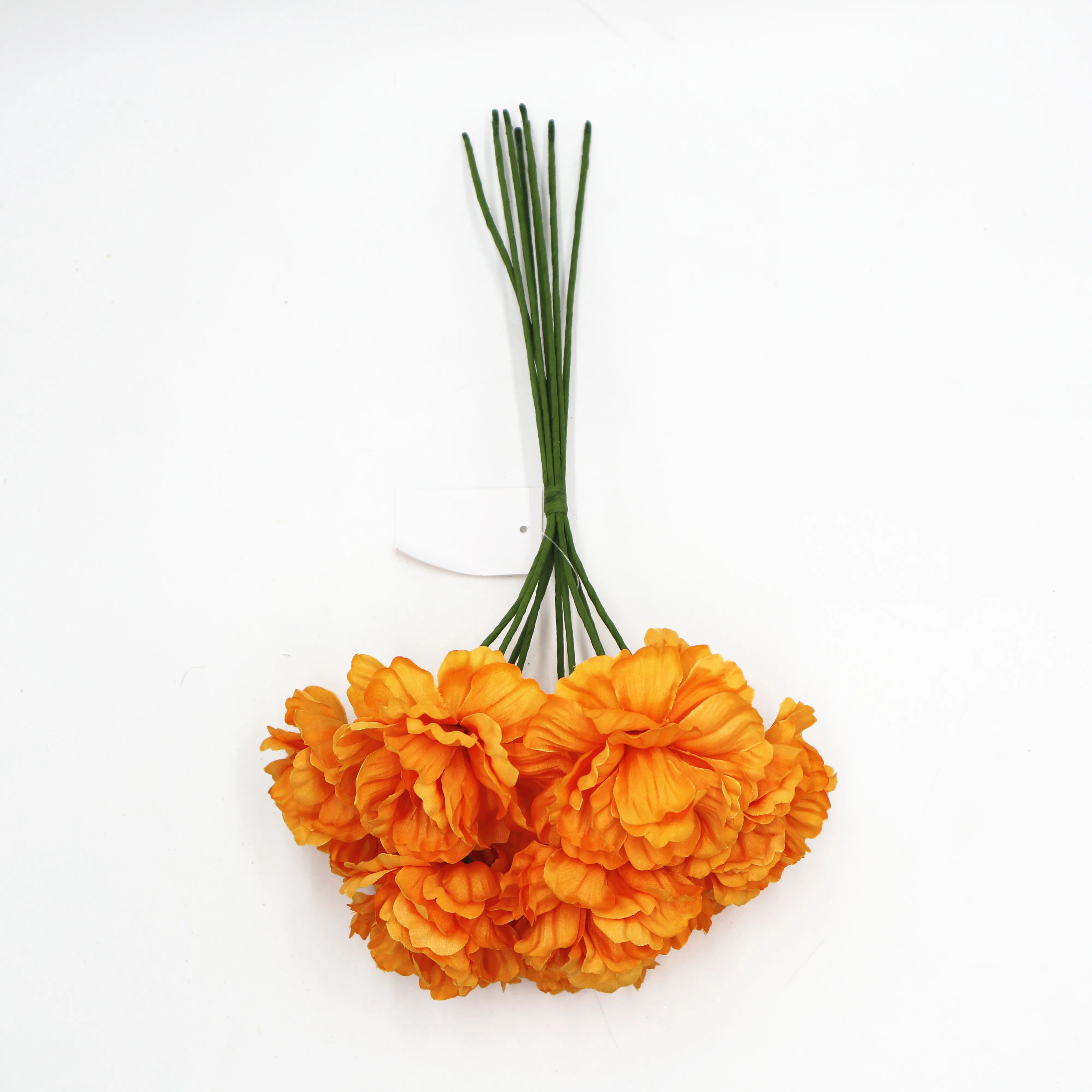 Orange Artificial Marigold Flowers Bulk Ball Bouquets by Factory Direct Silk Flowers Arrangement for  Centerpiece Flower
