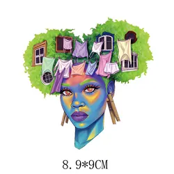 Custom Design Black Queen Afro Girl Printable Plastisol Heat Transfer Stickers For Clothes