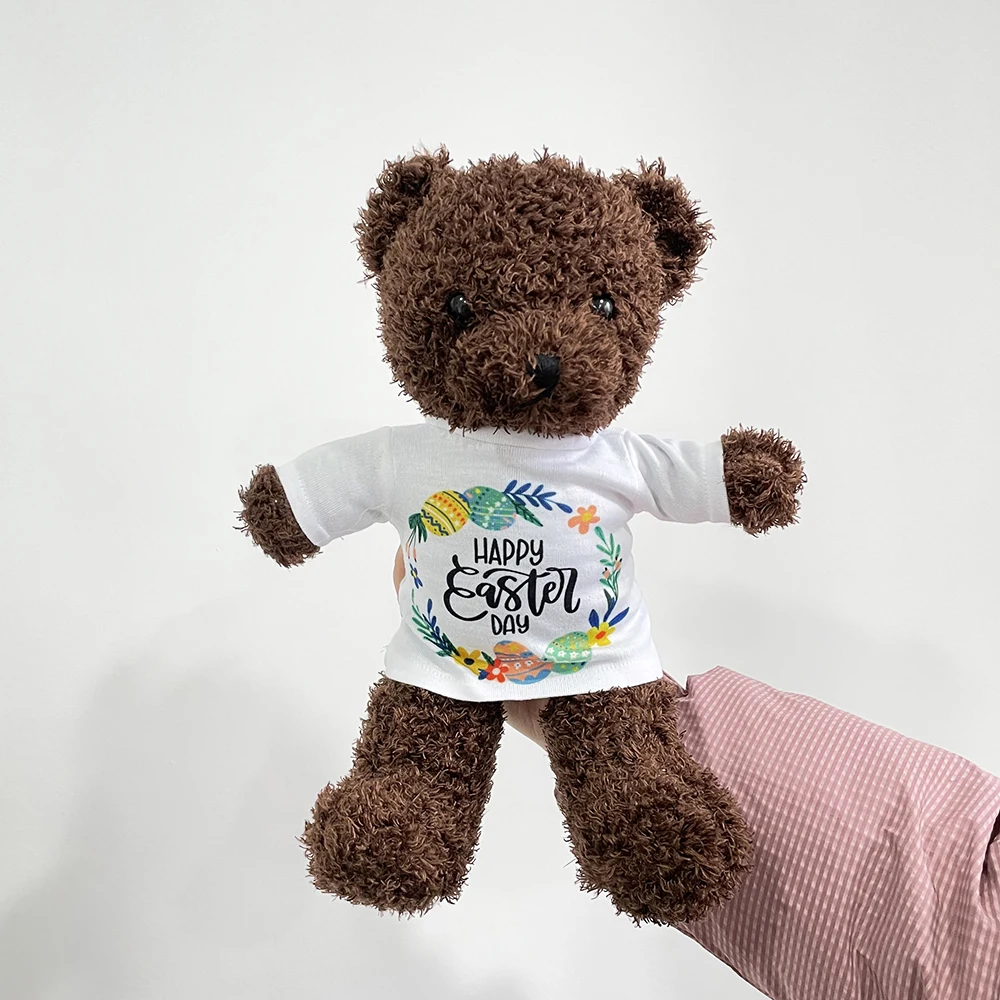 Teddy Bear Sublimation Blank T Shirt for plush toy Sublimation Plush Bear Shirts sublimation cute safe teddy bear