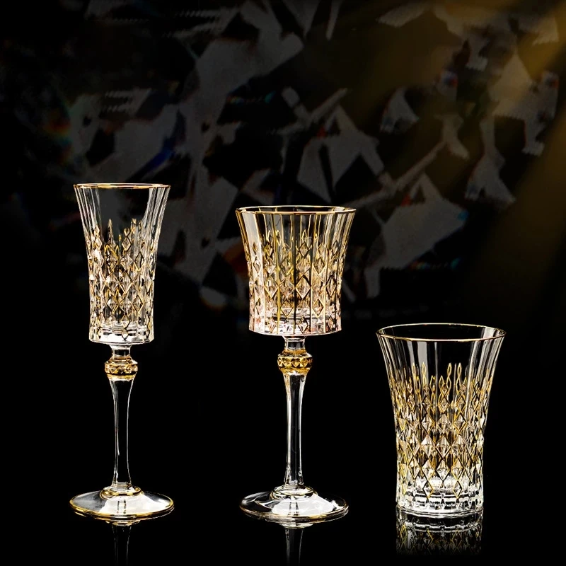 Crystal luxury wine glasses Vintage Glassware Champagne Glass for Wedding Champagne Flute WIne Glasses