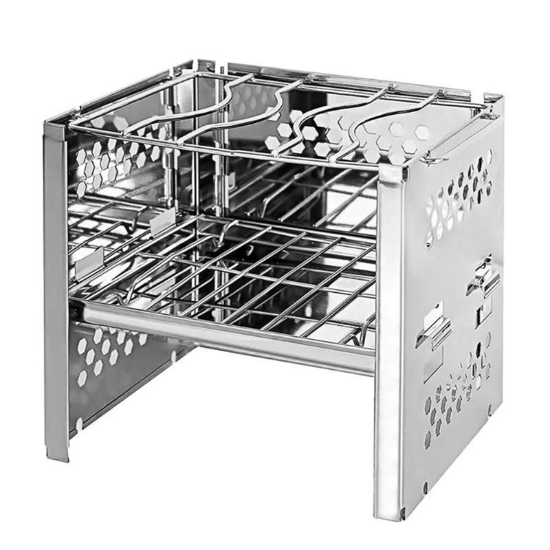 Outdoor Mini Camping Hiking Cooking Stove for BBQ foldable and compact wood burning stove