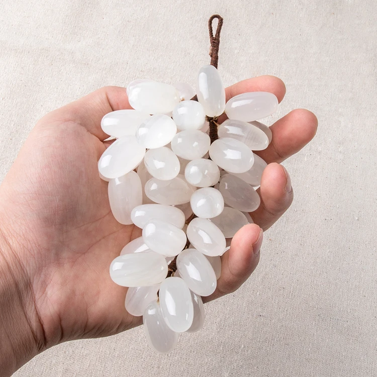 25pcs 50pcs 100pcs Wholesale Luxury White and Green Afghanistan Jade Grape for Home Decor Luxury Accessories Decoration