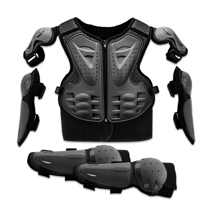 children 6-13 age 5 pcs set outdoor sports bike racing protective gear elbow arm motorcycle riding jacket armor suit