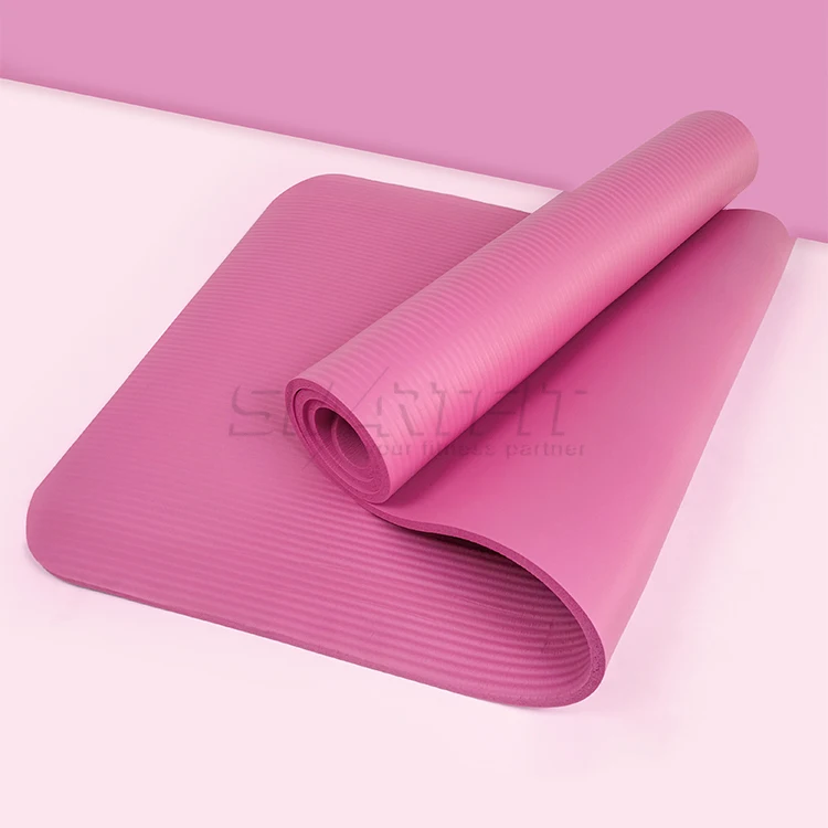 SMARTFIT Extra Thick Yoga And Pilates Mat NBR Anti-Tear Exercise Yoga Mat with Carrying Strap Non-Slip Fitness Mat