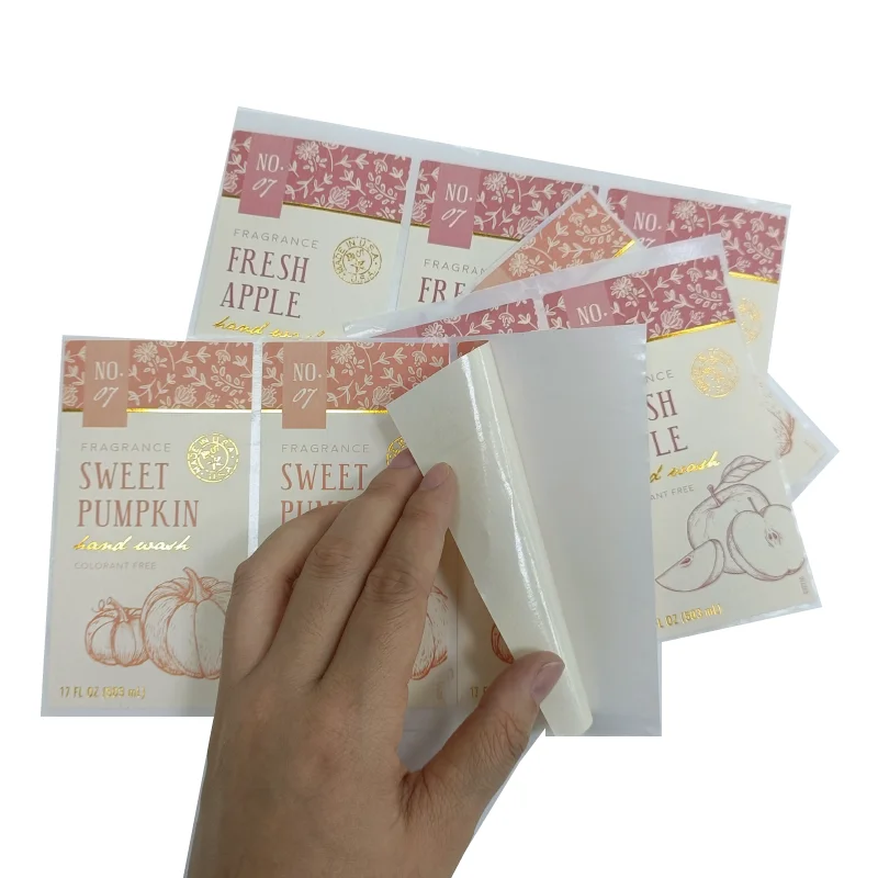 Self adhesive texture label Luxury wine logo sticker High quality gold foil stamping bottle packaging label