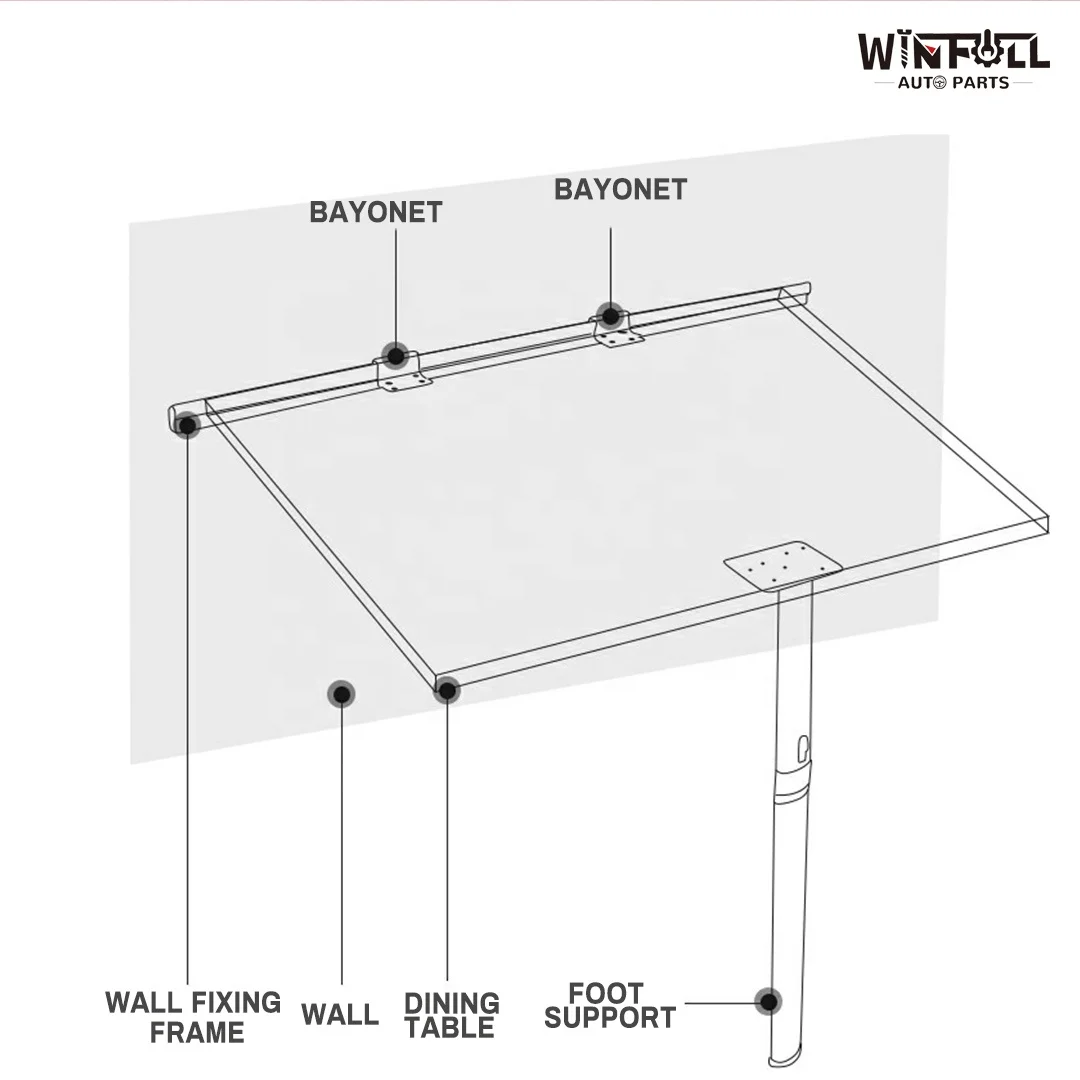 RV Modification Accessories Folding Table Legs Dining Hidden Bracket Removable Activity with Aluminum
