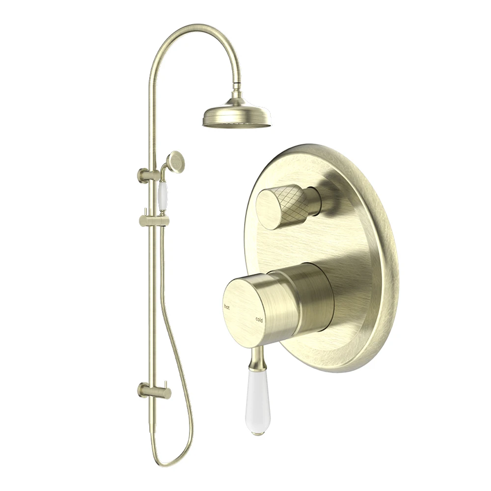 YSW Vintage Shower Head Set Luxury SPA Grade High Pressure Hand Held Shower Head Telephone Shaped Brass Ceramic Bathroom Modern