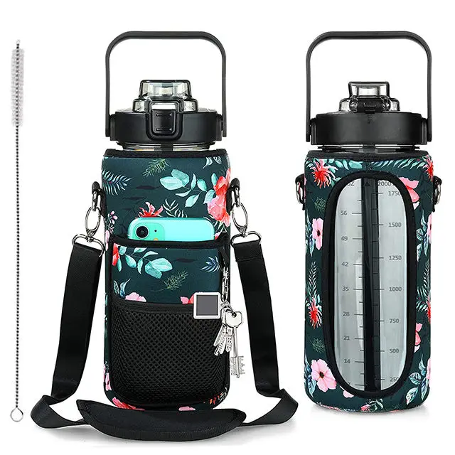 Gallon Water Bottle With Time Marker 1/2 Jug Motivational Water Bottle Big Reusable Water Bottle