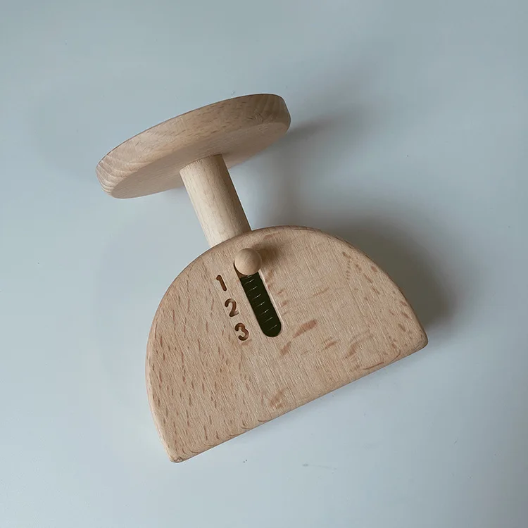 Montessori Educational Wooden Scale Toy For Kids Baby Scales Toy natural beech wood