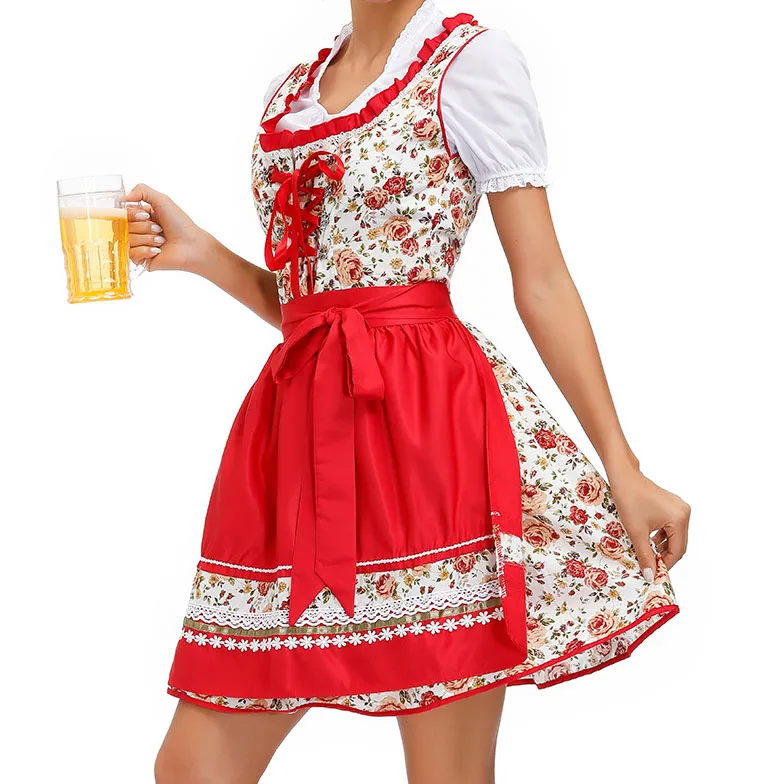 Новое поступление 2021, Кружевной Фартук Dirndl, модные костюмы, юбка официантки, Немецкий Октоберфест, баварийское женское платье горничной