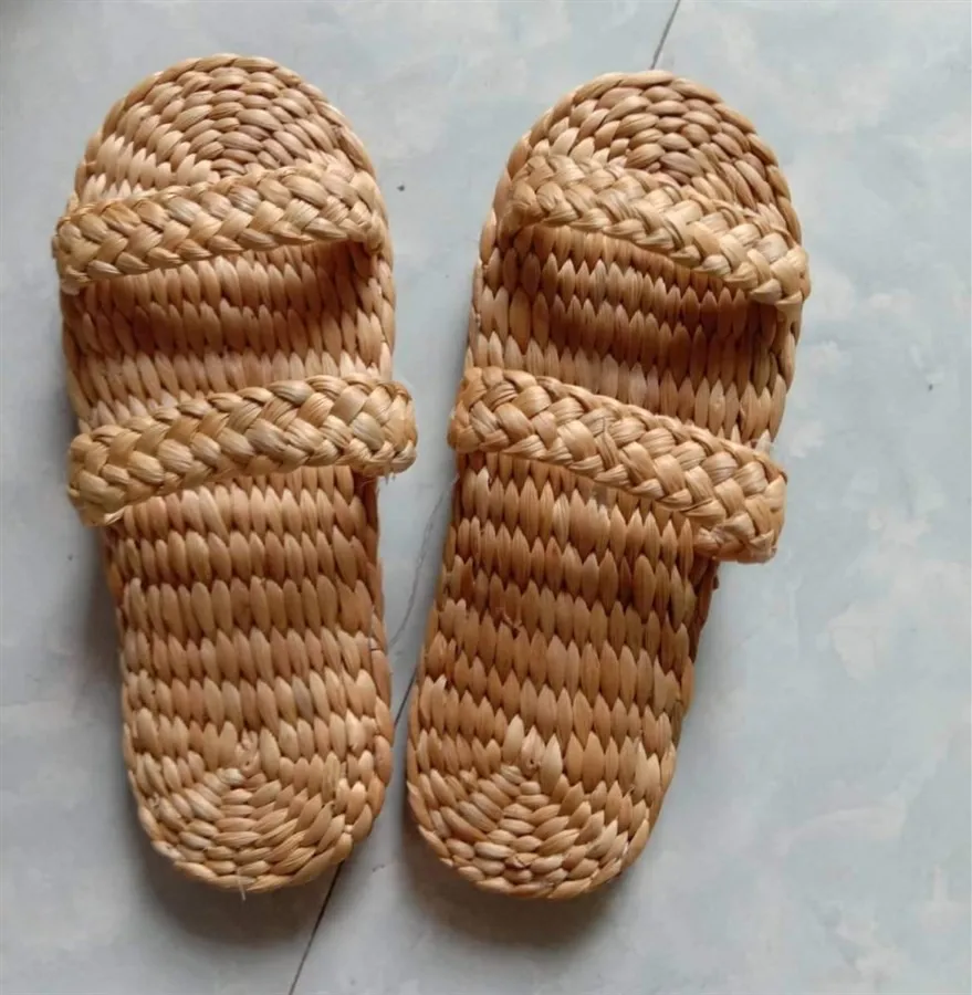 Handmade water hyacinth flip flops indoor slippers from vietnam for hotel water hyacinth slippers (Sandy 84587176063 WS))