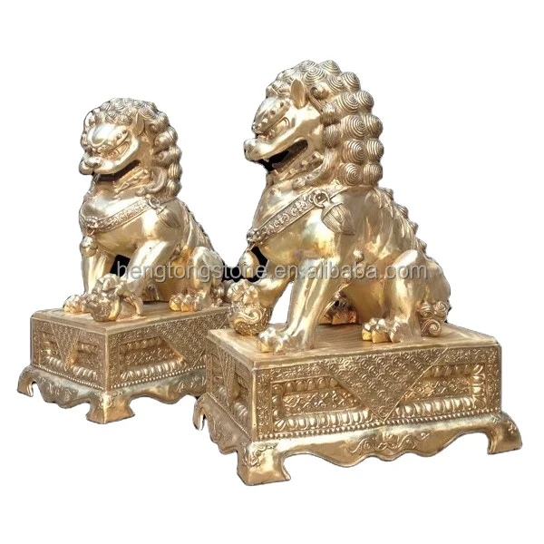 Main Gate Feng Shui Decorative Chinese Style Casting Bronze Lion Statue