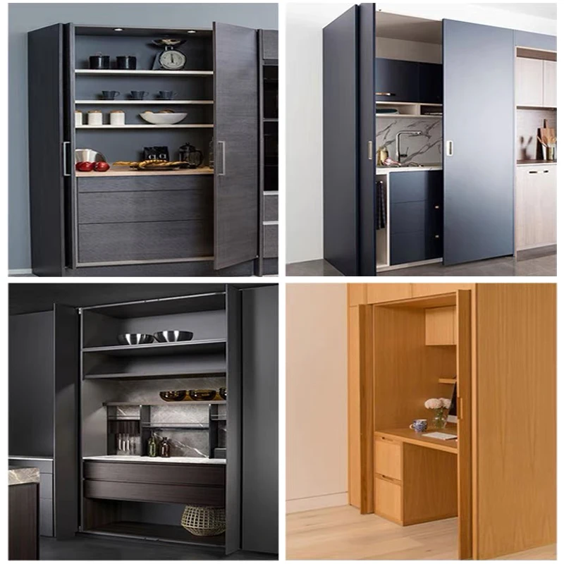 European Sliding Furniture Folding Concealed Wardrobe Pocket Door Slide System Adjustable Cabinet Kitchen Soft Closing