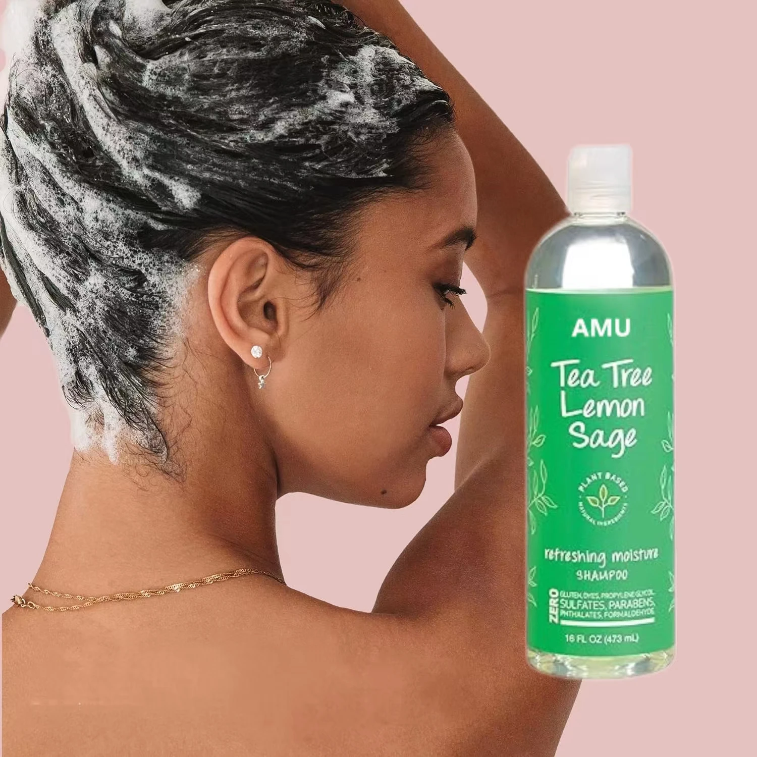 Guangzhou hair treatment factory refreshing tea tree lemon sage shampoo for dandruff scalp treatment