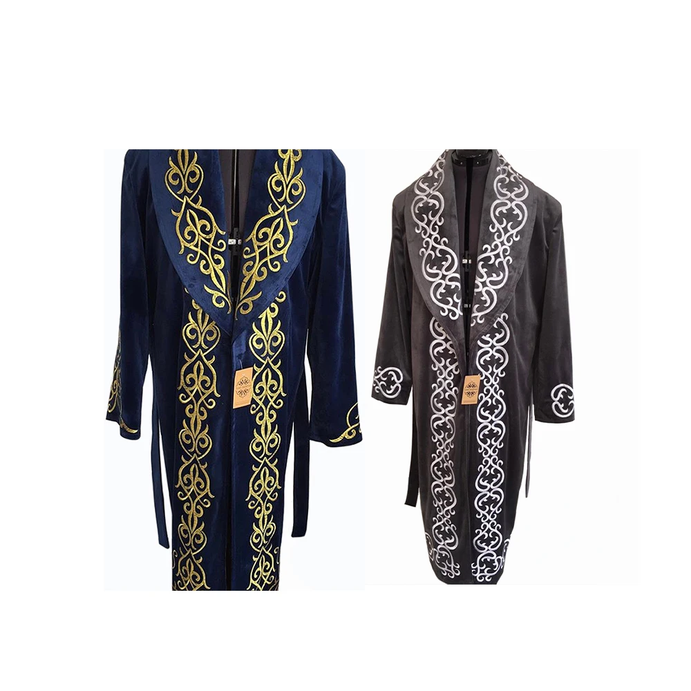 
Kazakh National Chapan Men Clothing Long Sleeves 