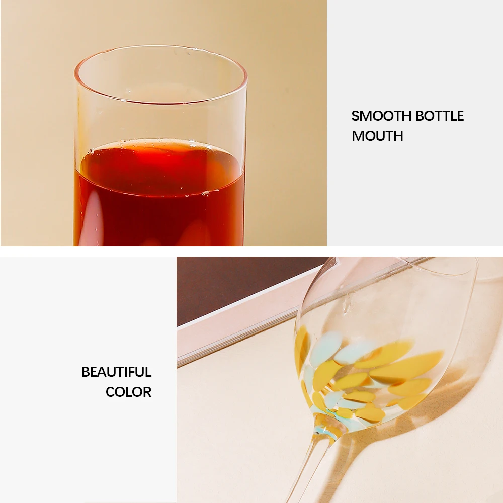 Square Champagne Goblet Glass Red White Wine Glasses Set Wholesale Custom Unique Crystal for Wedding Gift CLASSIC Clear Glass &