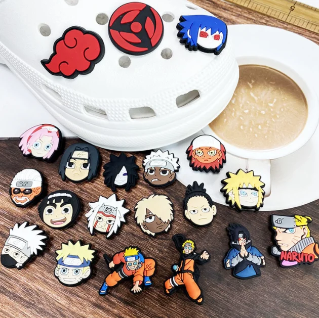 New Naruto Anime Shoes Charm PVC Patches Charms Wholesale For Crocs Decoration Accessories