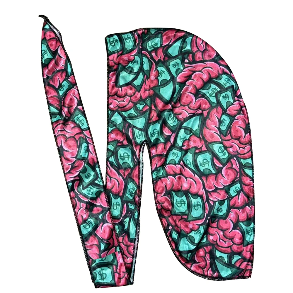 Multi Colors Custom Durag Factory Hot Sale Silky Durag Hair Accessories African Head Wraps Du Rag For Men Headwear