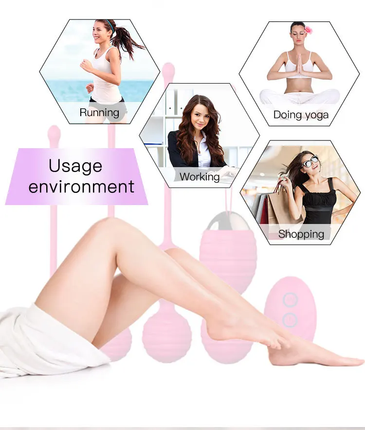 HMJ Silicone Adult Woman Female Vaginal Exercise Massage Vaginas Ball Set Sex Toy Love Remote Control Mini Egg Vibrator