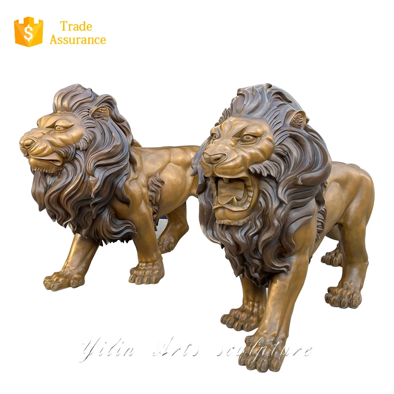 Garden Bronze Lion Sculpture Statues For Sale