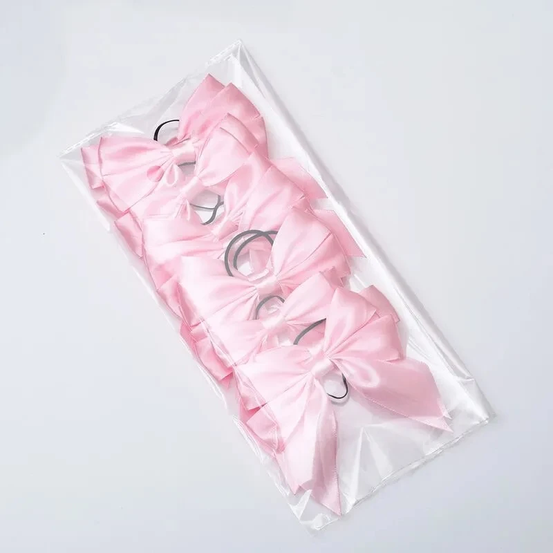 Wine perfume bottle decoration gift wrapping bows pre-tied satin ribbon rose flower bow with elastic loop