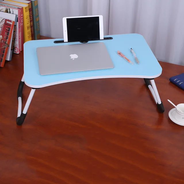 
Sale Laptop Table for Bed Folding Breakfast Tray Portable Mini Picnic Desk Storage Space Laptop Table 
