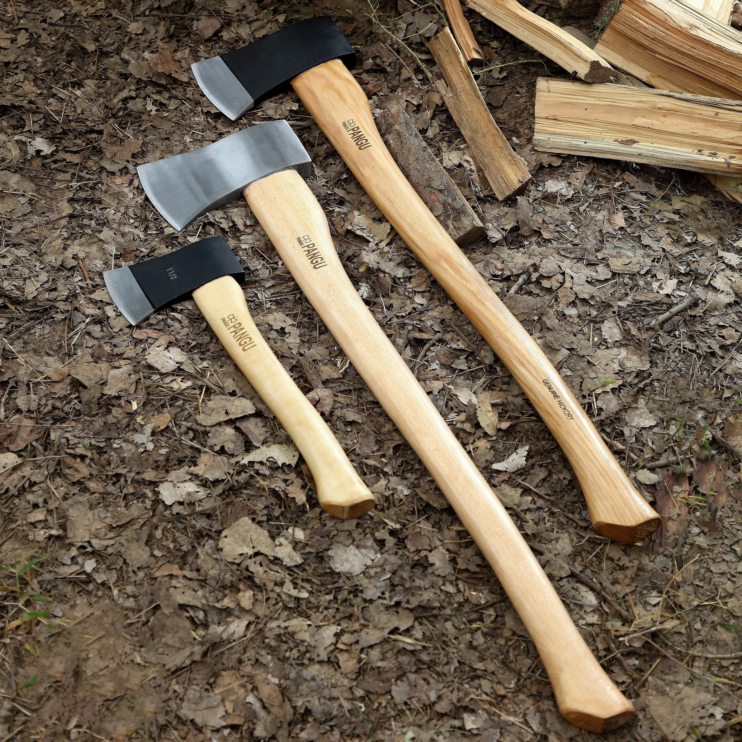 America Type Damascus Hand Axe With Hickory Axe Handle
