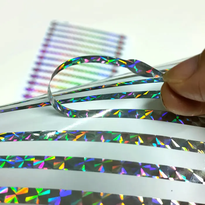 Custom Die Cut Logo Reflective Rainbow Glitter Printed Round 3d Laser Holographic Hologram Sticker