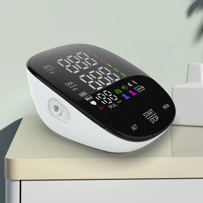 Factory Price Full Black Panel LED Big Screen Electronic Sphygmomanometer Upper Arm Automatic Blood Pressure Monitor Digital
